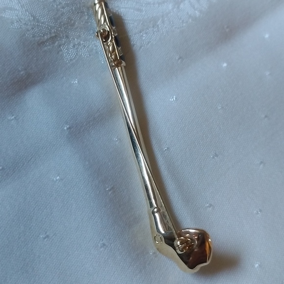 Golf Club Gold Enameled Pen With Pearl - Picture 5 of 5